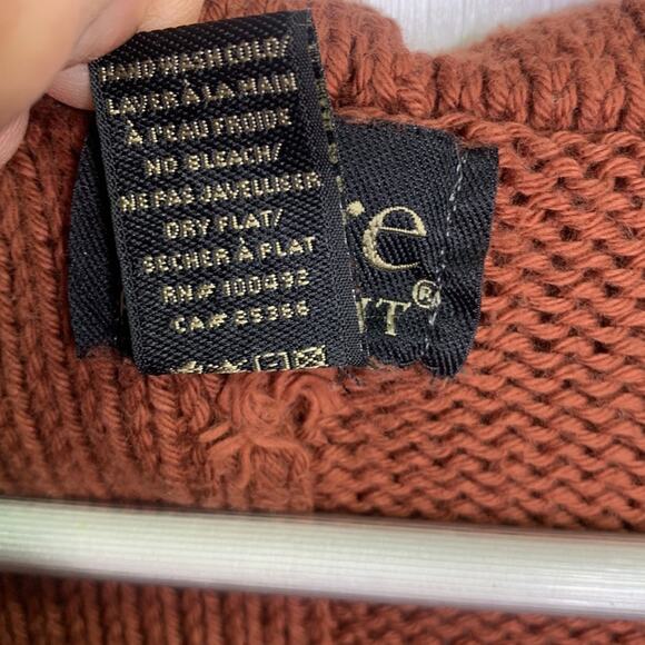 Pure Handknit Rust Cowl Neck Sweater W-250 Size Large/X-Large - Picture 4 of 9